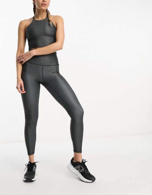 Gilly Hicks recharge activewear set in micro black and white check