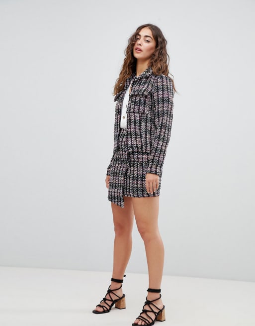 Glamorous Ensemble jupe et veste habill es en tweed textur ASOS