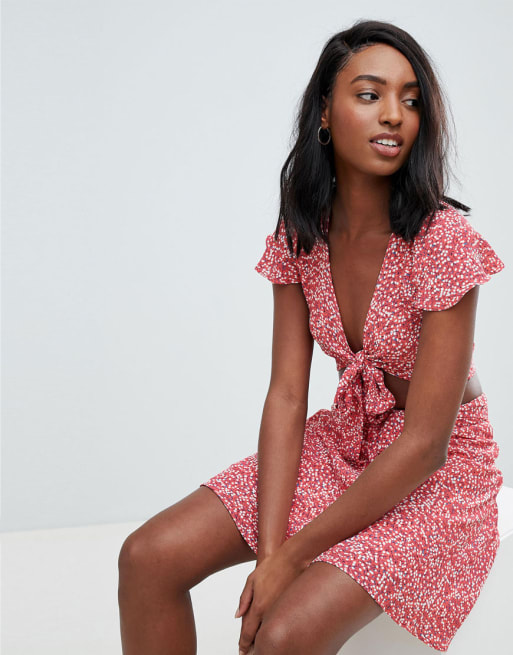 Glamorous Tall - Top et jupe d'ensemble avec liens sur le devant