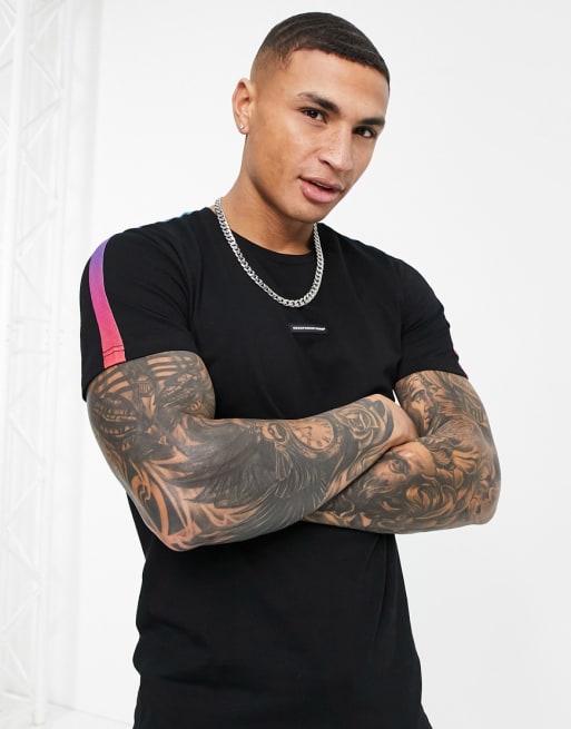 Good For Nothing jersey set n black with gradient side stripe