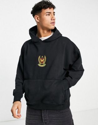 Good For Nothing oversized co-ord set black with crest print