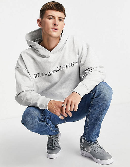 Good For Nothing oversized sweatsuit set in grey with logo print