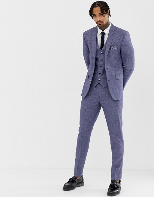 Harry Brown Blue Slim Fit Suit