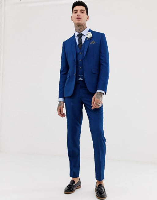 Harry Brown Costume De Mariage Ajusté Texturé Bleu Asos