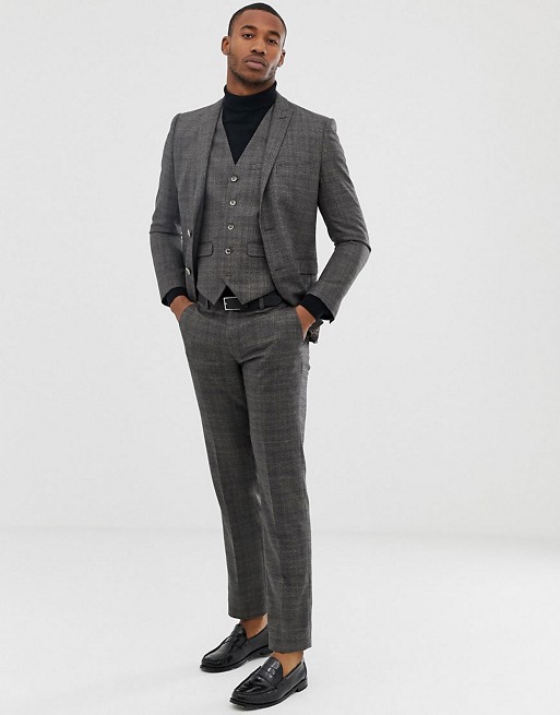 Harry Brown grey check slim fit suit