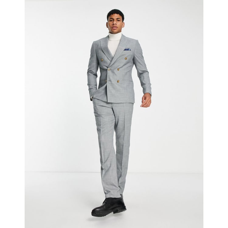 Harry Brown skinny linen suit in brown