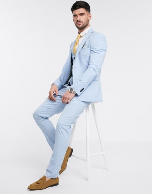 Harry Brown skinny fit plain suit in sky blue | ASOS