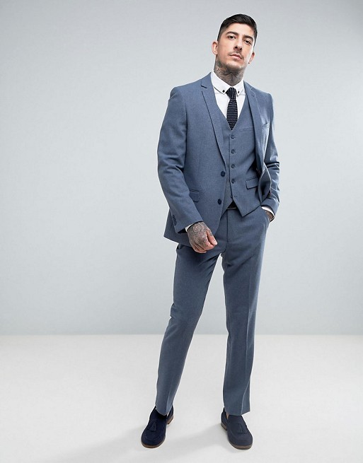 Harry Brown Slim Fit Donegal Nep Suit Blue