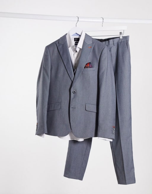  Harry Brown - Slim-fit geruit kostuum in grijs 