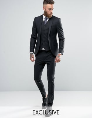 super skinny black suit