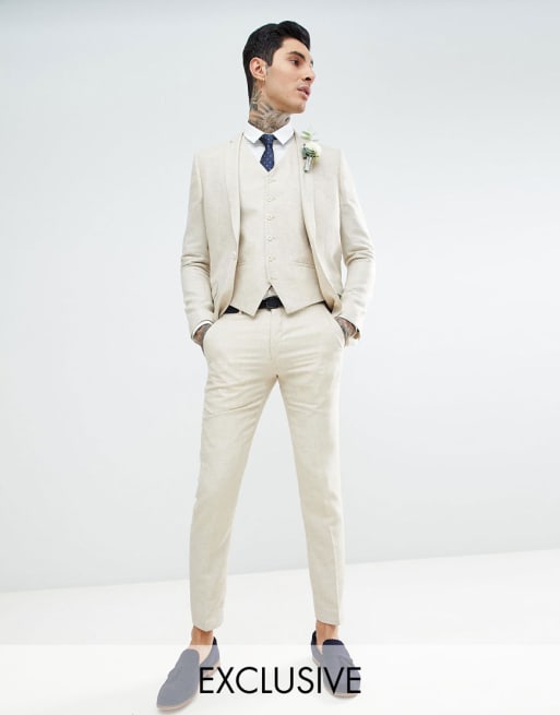 Heart & Dagger Skiiny Suit In Linen
