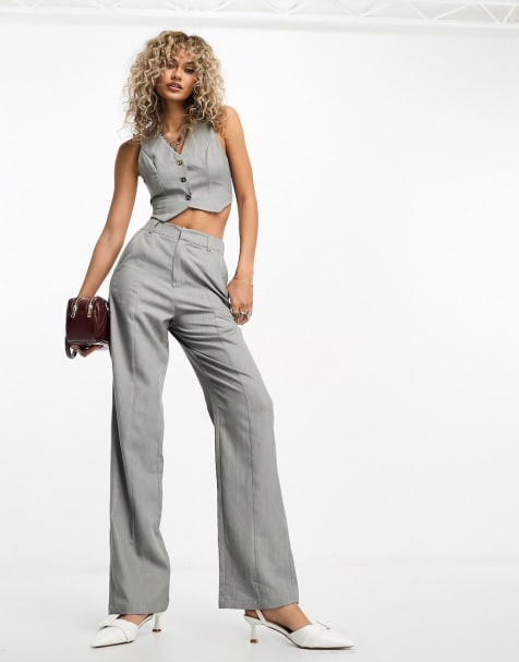 4th & Reckless blazer and belted pants set in khaki