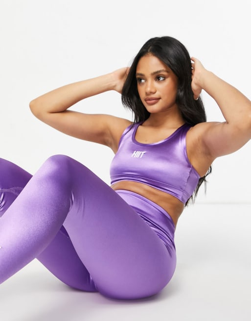 HIIT - Co-ord set in hoogglanzend paars