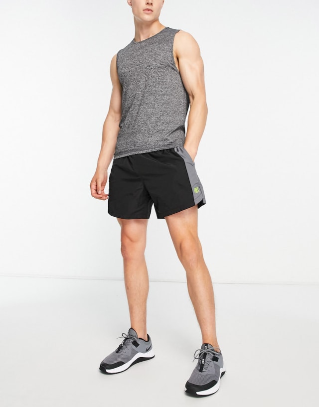 HIIT - long sleeve top and 1/4 t-shirt and sleeveless in black marl