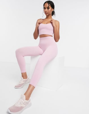 HIIT ribbed set bra and leggings in pink