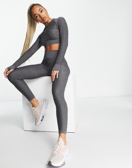 Asos Hiit Mesh Cut Outs Legging Booty Short Long Sleeve And Bralet