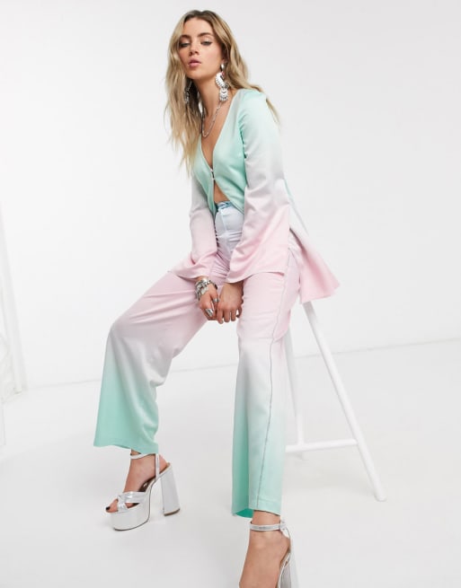 House of Stars Pastel Rainbow Satin Two-piece