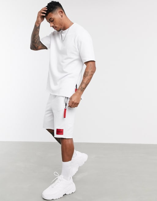HUGO - Combi-set van sweater en short in wit