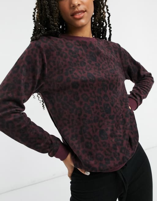 Hunkemoller - Completo rosso vino con stampa leopardata