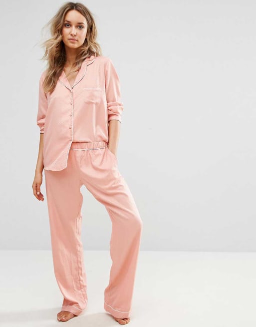 Verbazingwekkend atomair Discriminatie Hunkemoller Satin Jaquard Zigzag Pajama Set | ASOS