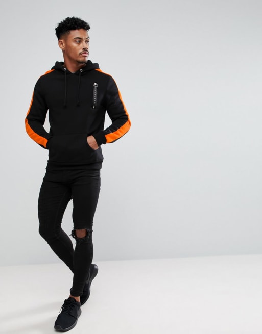 Orange and black adidas hot sale tracksuit