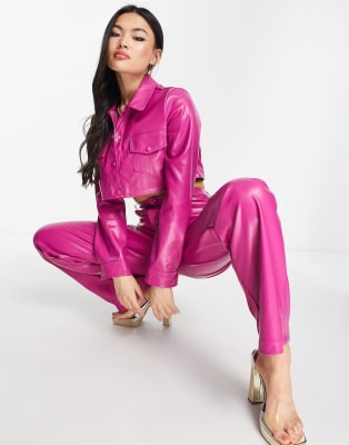 I Saw It First premium PU purple Co-ord