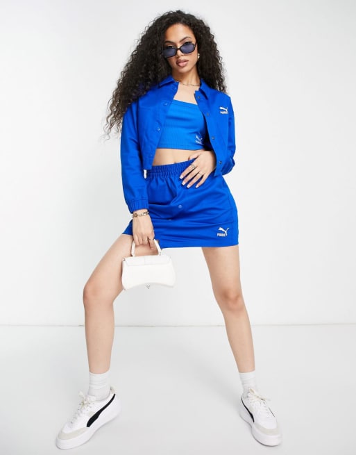 In esclusiva per ASOS - Puma - Set con gonna blu acido vivace