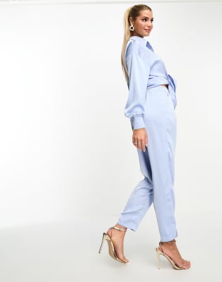 Mixed Poplin Satin Trouser main image 1