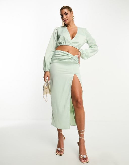 Satin co ord clearance skirt