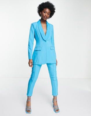 In The Style x Lorna Luxe blazer and pants set in blue