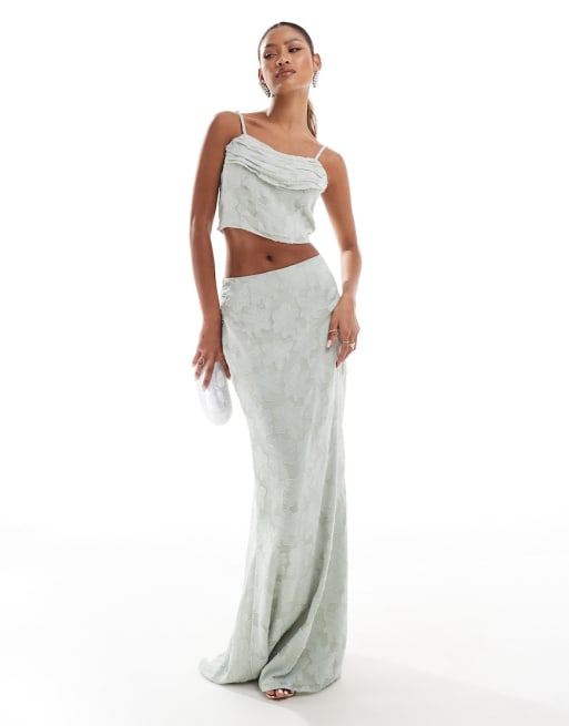 In The Style x Perrie Sian draped top and maxi skirt co-ord