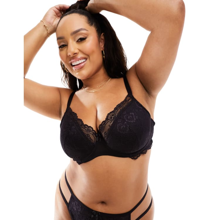 Ivory Rose Fuller Bust lingerie set in black