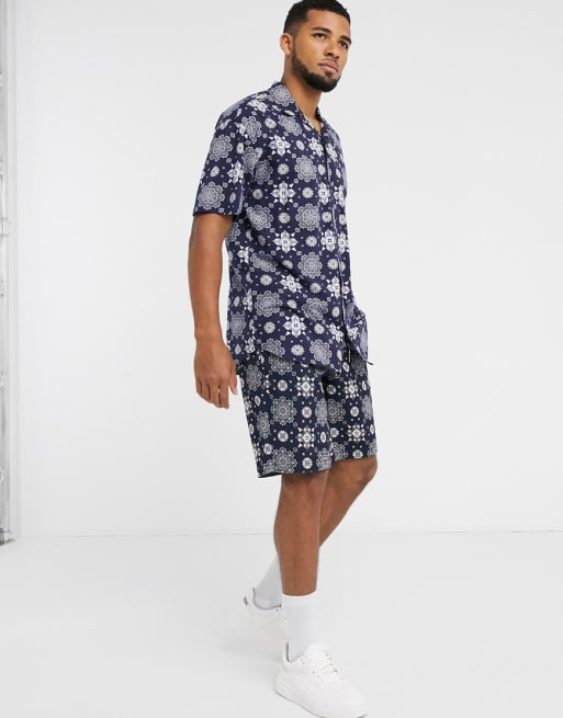 Jack & Jones Originals - Coordinato blu navy con stampa vintage