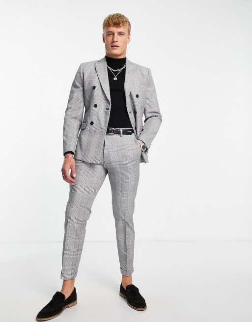 Jack & Jones Premium - Coordinato comodo doppiopetto a quadri heritage
