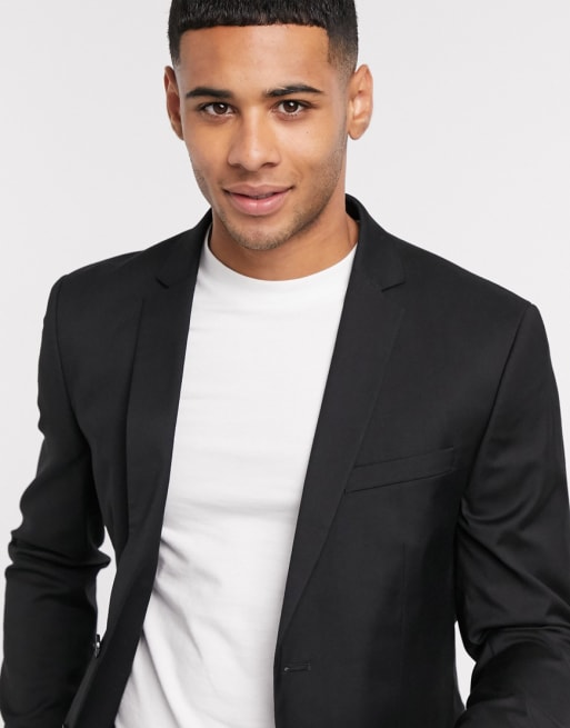 Jack & Jones Premium skinny suit in plain black