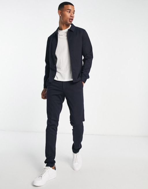 Jack & Jones Premium - Slim-fit pak van jersey in marineblauw