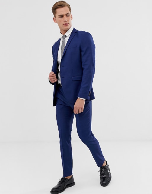 Jack & Jones Premium slim fit stretch suit in blue | ASOS