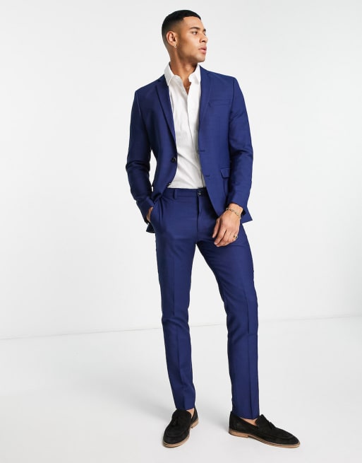 Blue slim best sale fit suit