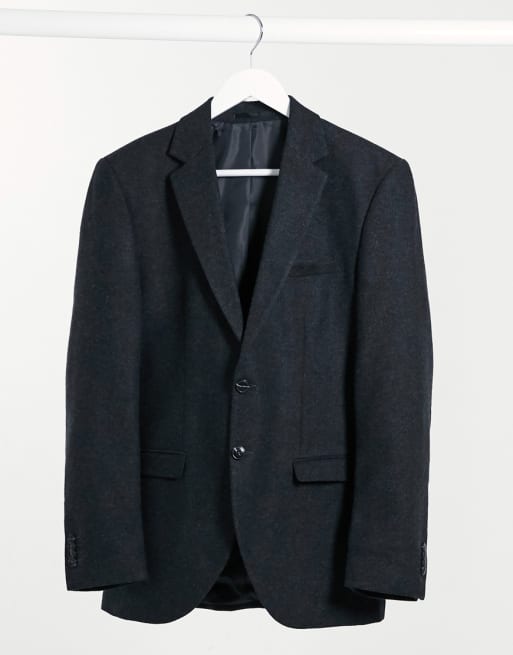 Jack & Jones Premium slim fit suit in wool herringbone grey