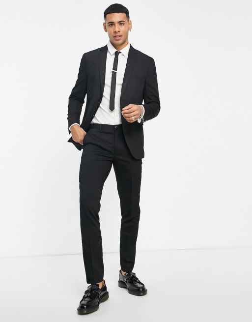 Jack & Jones Premium slim suit trousers in black