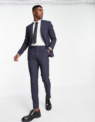 Jack & Jones Premium slim suit in blue check