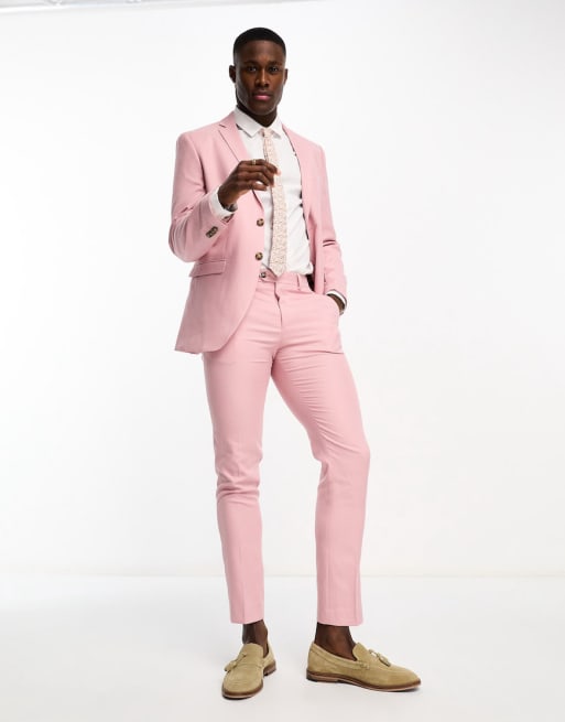 Jack Jones Premium slim suit in dusky pink LPINK ASOS