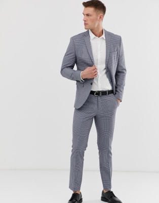 Jack & Jones Premium slim suit in gray check | ASOS