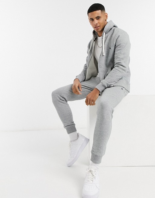 Jack Wills Haydor embroidered logo joggers in grey