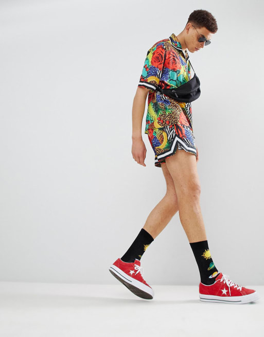 Jaded London Festival Two-Piece Set With Tropical Print