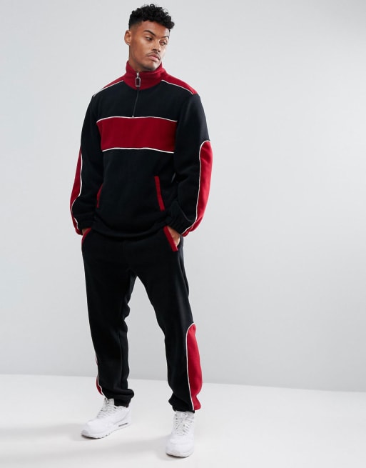 Jaded London - Trainingspak in zwart met fleece 