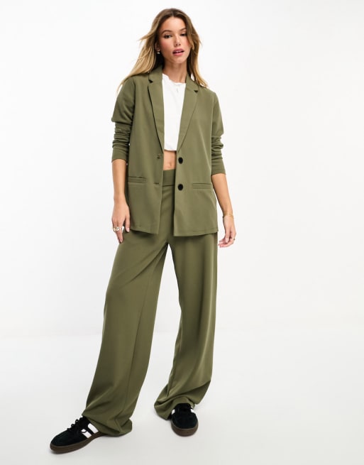 JDY relaxed tailored co-ord in khaki | ASOS