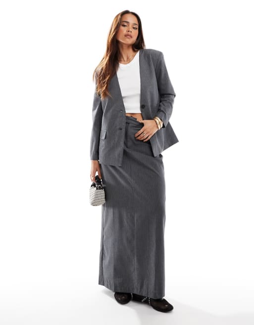 Grey skirt jacket hotsell