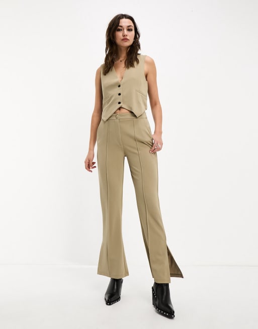 JDY tailored vest & pants set in beige