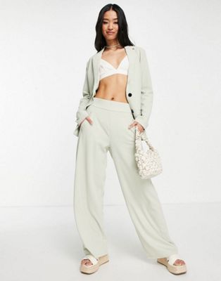 JDY relaxed blazer co-ord in sage green